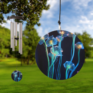 X-Ray Small Blue Glow Flowers Wind Chime