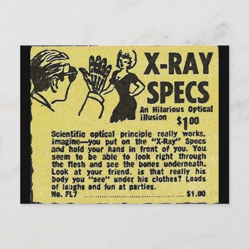 X_Ray Specs See through clothes kind of Postcard