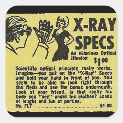 X_Ray Specs See through clothes kind of Square Sticker