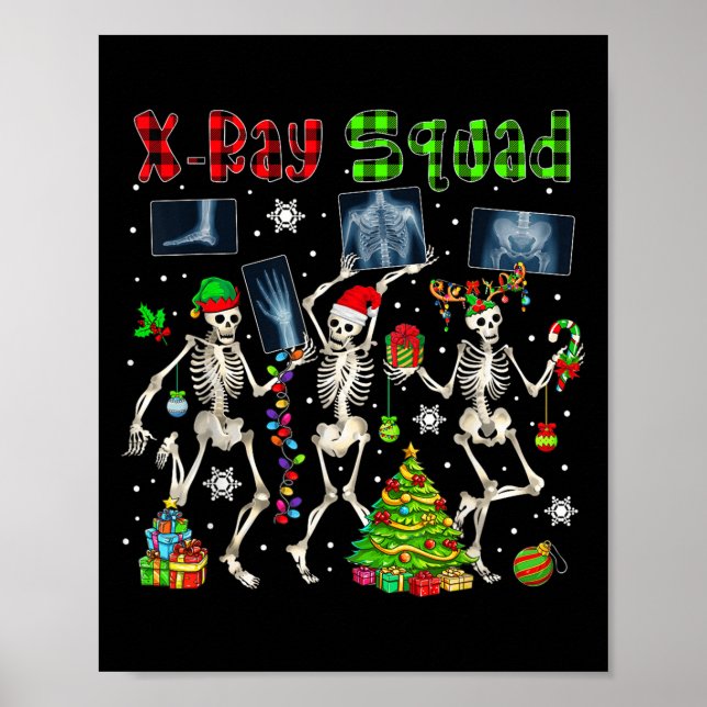 X-ray Squad Xmas Three Santa Reindeer Elf X-ray Sk Poster (Front)