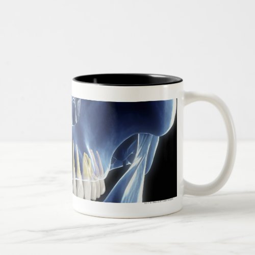 X_ray style look at human teeth Two_Tone coffee mug