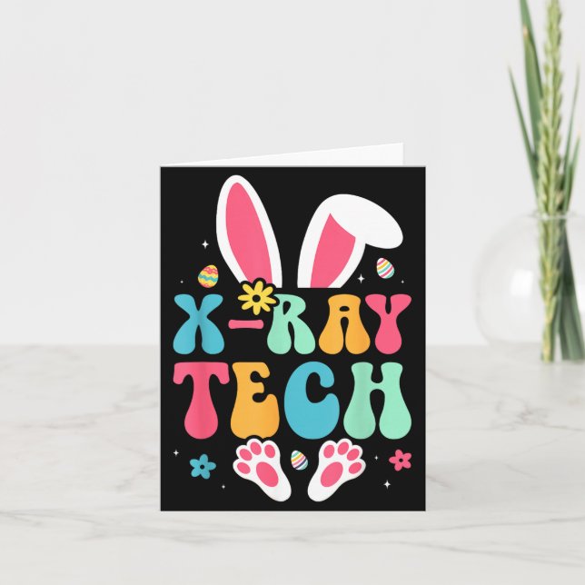 X-Ray Tech Bunny Eggs Radiology Easter Day Card (Front)