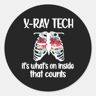X-Ray Tech Flowers Rt Rad Tech X-Ray Technologist Classic Round Sticker