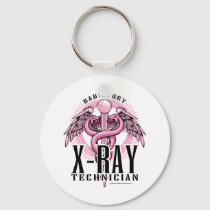 X-Ray Tech Pink Caduceus Keychain
