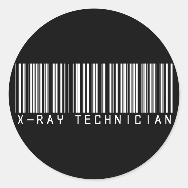 X-Ray Technician Bar Code Classic Round Sticker (Front)