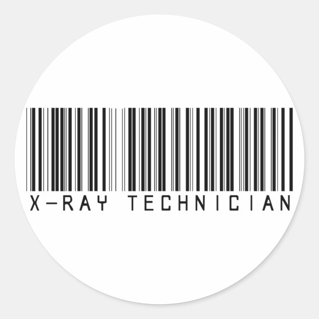 X-Ray Technician Bar Code Classic Round Sticker (Front)