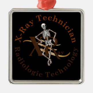 X Ray Technician Circle Brown Metal Ornament