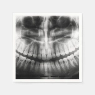 X-Ray Teeth Mouth Smile Black and White Napkins