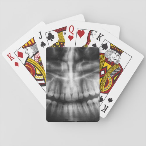 X_Ray Teeth Mouth Smile Black and White Playing Cards