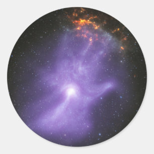 X-Ray Telescopes Ghostly Cosmic Hand Classic Round Sticker