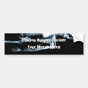 X-Ray Vision Blue Single Skeleton Bumper Sticker