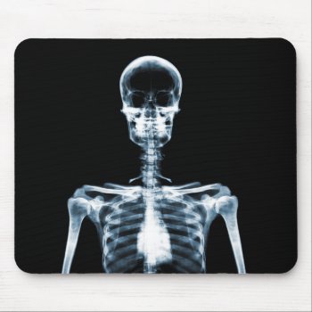 X-ray Vision Blue Single Skeleton Mouse Pad by VoXeeD at Zazzle