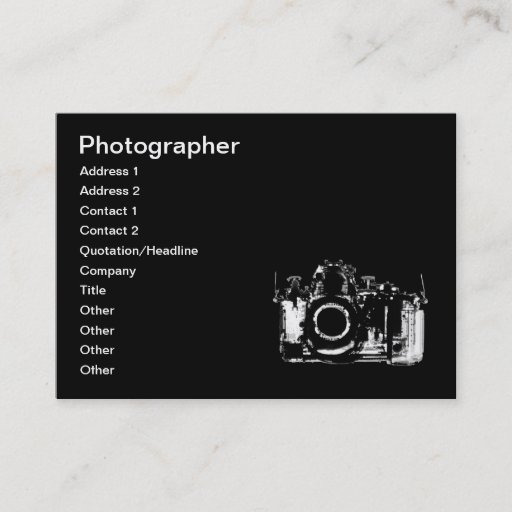Customizable X-RAY VISION CAMERA - BLACK &amp; WHITE BUSINESS CARD