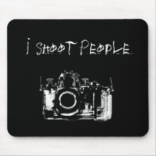 X-RAY VISION CAMERA BLACK WHITE - I Shoot People Mouse Pad