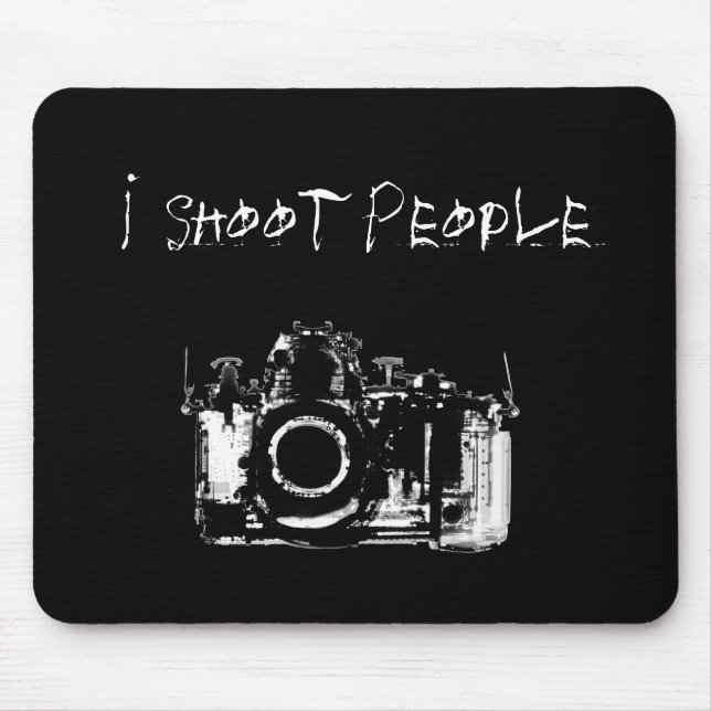 X-RAY VISION CAMERA BLACK WHITE - I Shoot People Mouse Pad (Front)