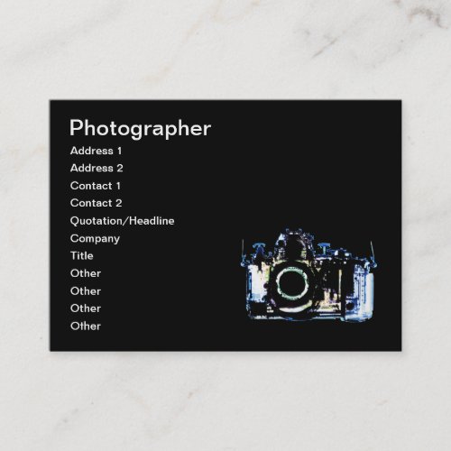 X-RAY VISION CAMERA - ORIGINAL BLUE BUSINESS CARD TEMPLATE