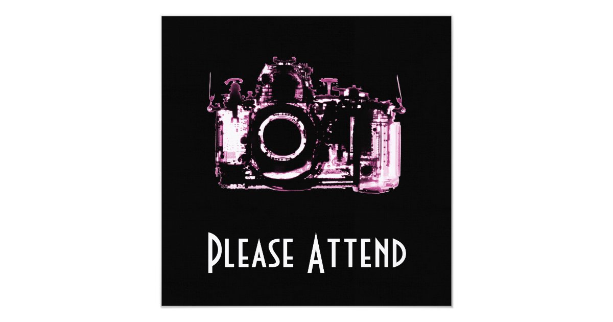 X Ray Vision Camera Pink Invitation Zazzle Com