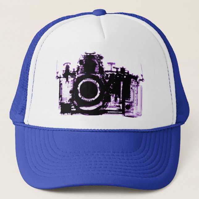 X-RAY VISION CAMERA - PURPLE TRUCKER HAT (Front)