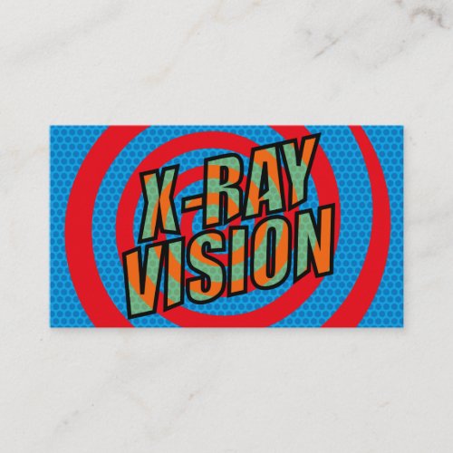 X_RAY VISION Fun Retro Comic Book Business Card