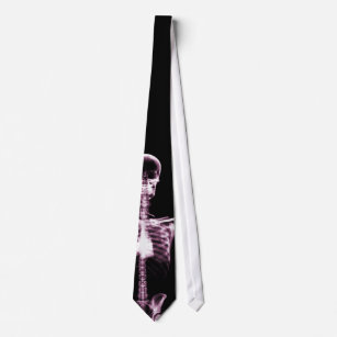 X-Ray Vision Pink Single Skeleton Neck Tie