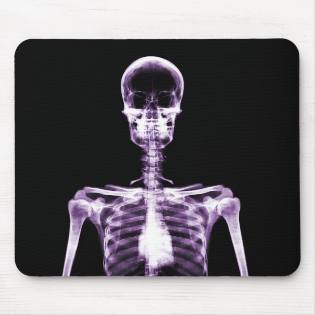 X-Ray Vision Purple Single Skeleton Mouse Pad (Front)