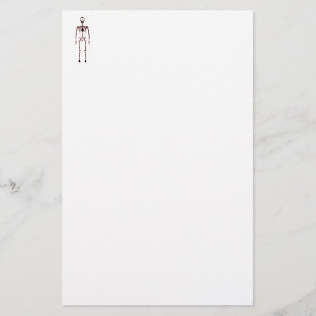 X-Ray Vision Single Skeleton White Red Stationery (Front)