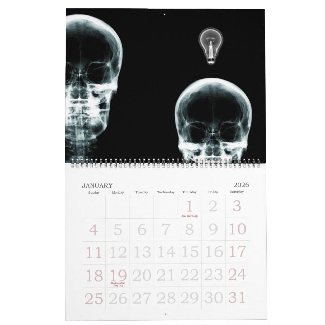 X-Ray Vision Skeleton 2012 Calendar (Jan 2026)