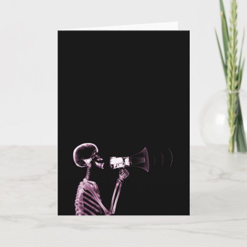 X_RAY VISION SKELETON ON MEGAPHONE _PINK CARD