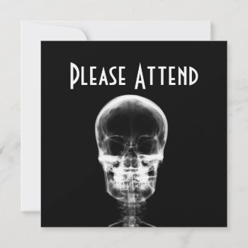 X-ray Vision Skeleton Skull - B&w Invitation by VoXeeD at Zazzle
