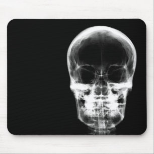 X-RAY VISION SKELETON SKULL - B&W MOUSE PAD