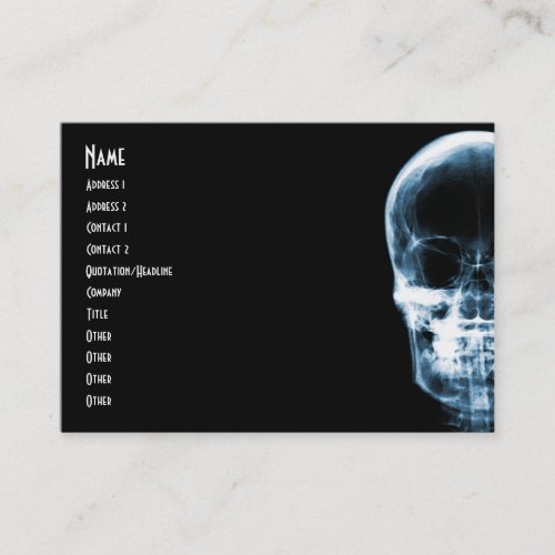 X-RAY VISION SKELETON SKULL - BLUE BUSINESS CARD TEMPLATES