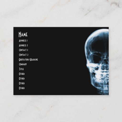 Customizable X-RAY VISION SKELETON SKULL - BLUE BUSINESS CARD TEMPLATES