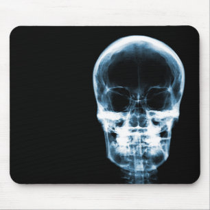 X-RAY VISION SKELETON SKULL - Blue Mouse Pad