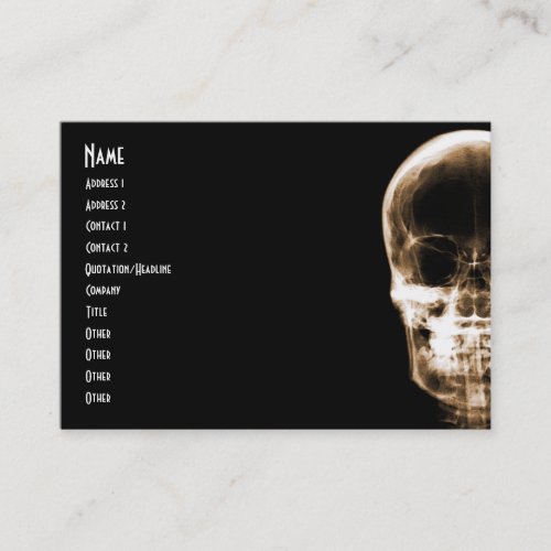 X-RAY VISION SKELETON SKULL - ORANGE BUSINESS CARD TEMPLATES