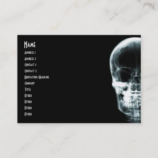 Customizable X-RAY VISION SKELETON SKULL - ORIGINAL BUSINESS CARD TEMPLATE