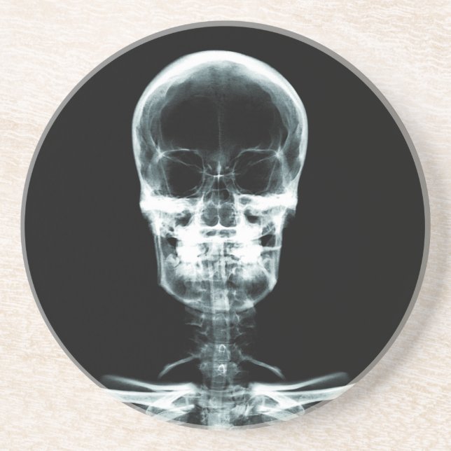 X-RAY VISION SKELETON SKULL - ORIGINAL DRINK COASTER (Front)