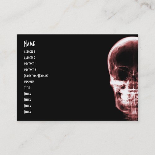 X-RAY VISION SKELETON SKULL - RED BUSINESS CARDS
