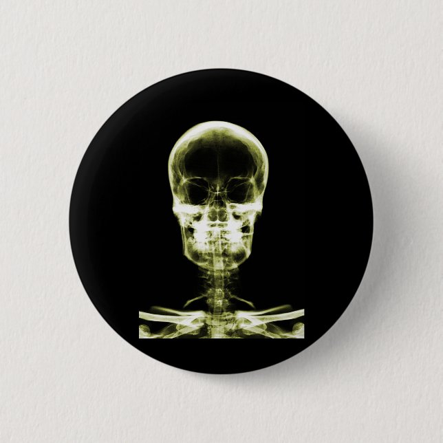 X-RAY VISION SKELETON SKULL - YELLOW BUTTON (Front)