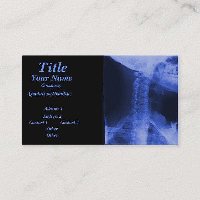 X-rayed 2 - Electromagnetic Blue Business Card (Front)