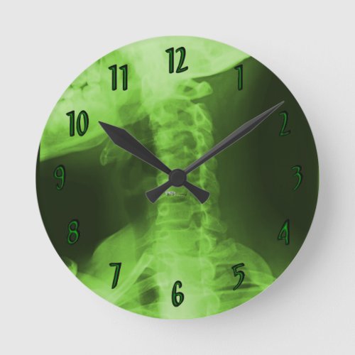 X_rayed 2 _ Radioactive Green Round Clock