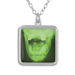 X-Rayed 3 - Radioactive Green Silver Plated Necklace