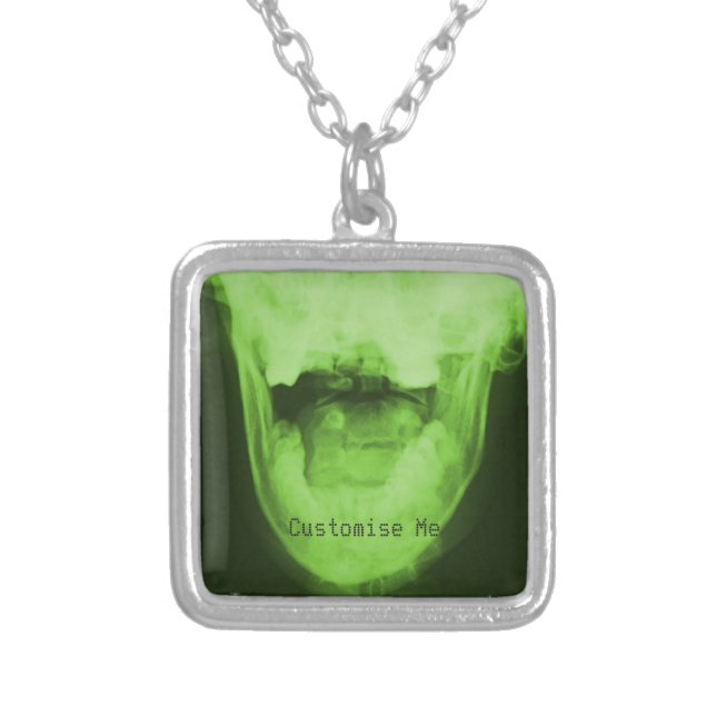 X-Rayed 3 - Radioactive Green Silver Plated Necklace (Front)