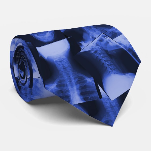 X-Rayed Electromagnetic Blue Neck Tie (Rolled)