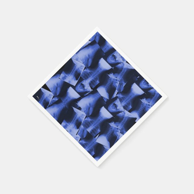 X-Rayed Electromagnetic Blue Paper Napkins (Corner)