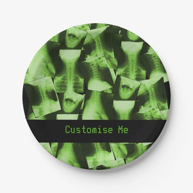 X-Rayed Radioactive Green Paper Plates (Front)