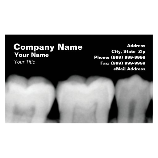 Customizable X-Rays of Teeth Business Cards