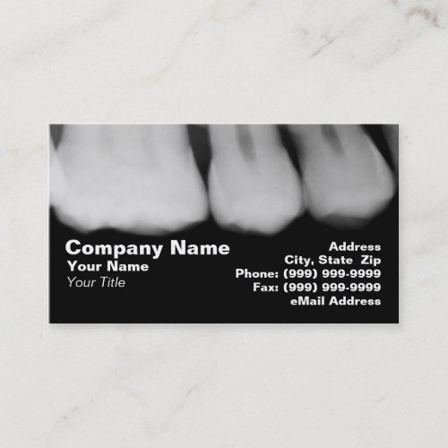 X-Rays of Teeth Business Cards