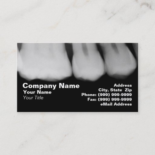 Customizable X-Rays of Teeth Business Cards