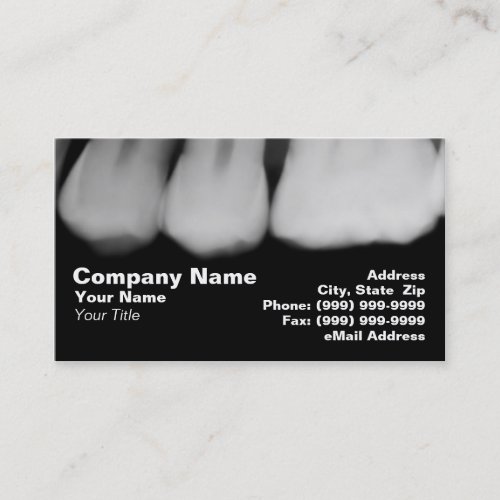 X-Rays of Teeth Business Cards