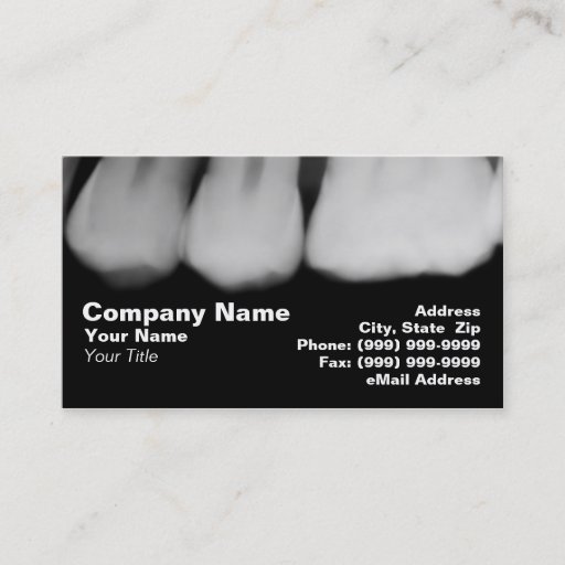 Customizable X-Rays of Teeth Business Cards